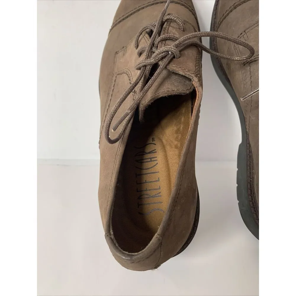 Men's STREETCARS SHOES Size 10.5 M Oxford Espresso brown Genuine‎ Leather New